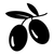 Illustration of black olives